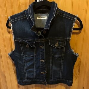 45. Denim Crop Sleeveless Vest